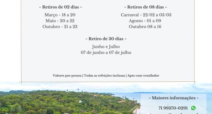 Retiros em 2022 na Casa de Retiro São José